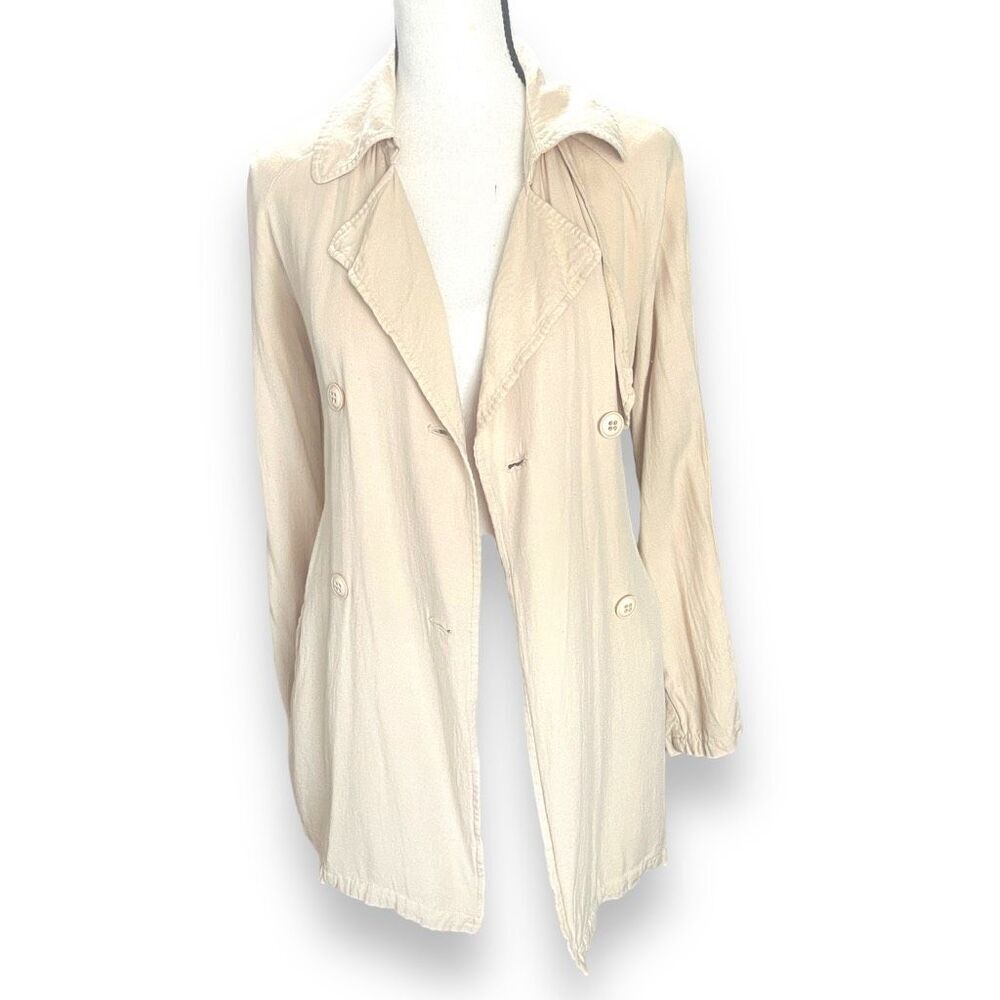 For The Republic Tan Double Breasted Jacket, Size 4